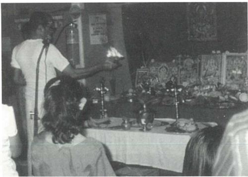 Mr Sri Raman performing pooja at the Prahran Migrant Centre 1983